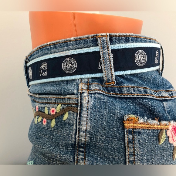 Preppy Blue Bull Dog Adjustable D-Ring Belt - Picture 6 of 7